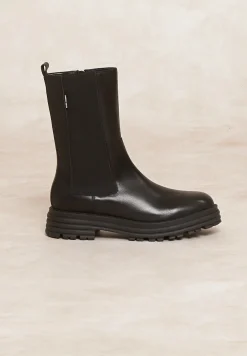 Outlet River Woods Lederen laarzen zwart -