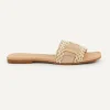 Clearance River Woods Lederen platte sandalen met riem beige -