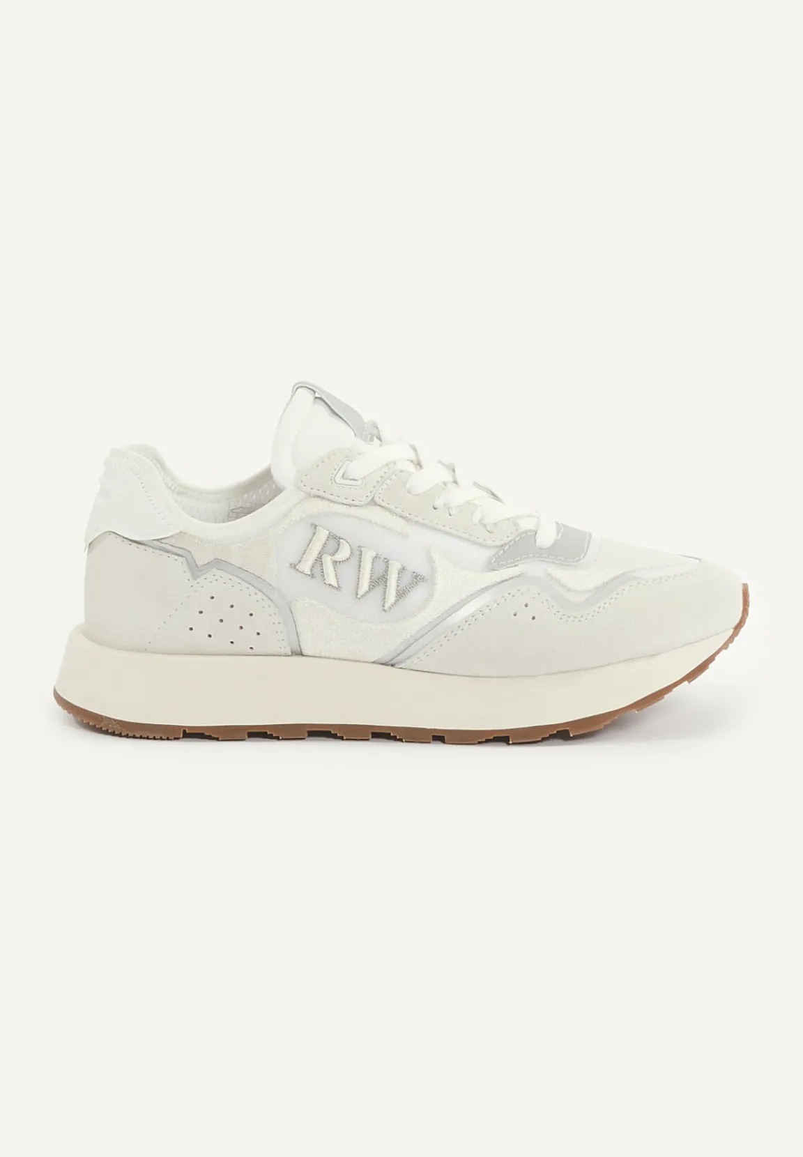 Outlet River Woods Lederen sneakers met veters wit -