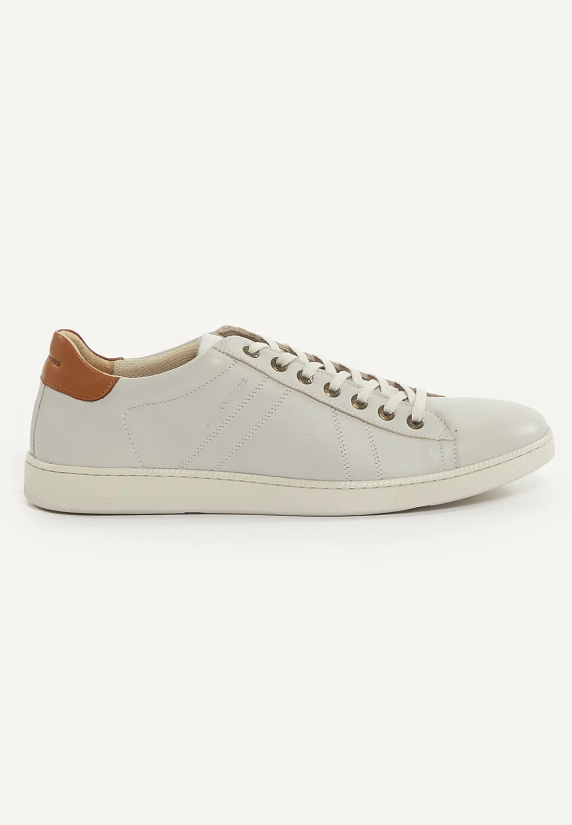 New River Woods Lederen sneakers met veters écru -