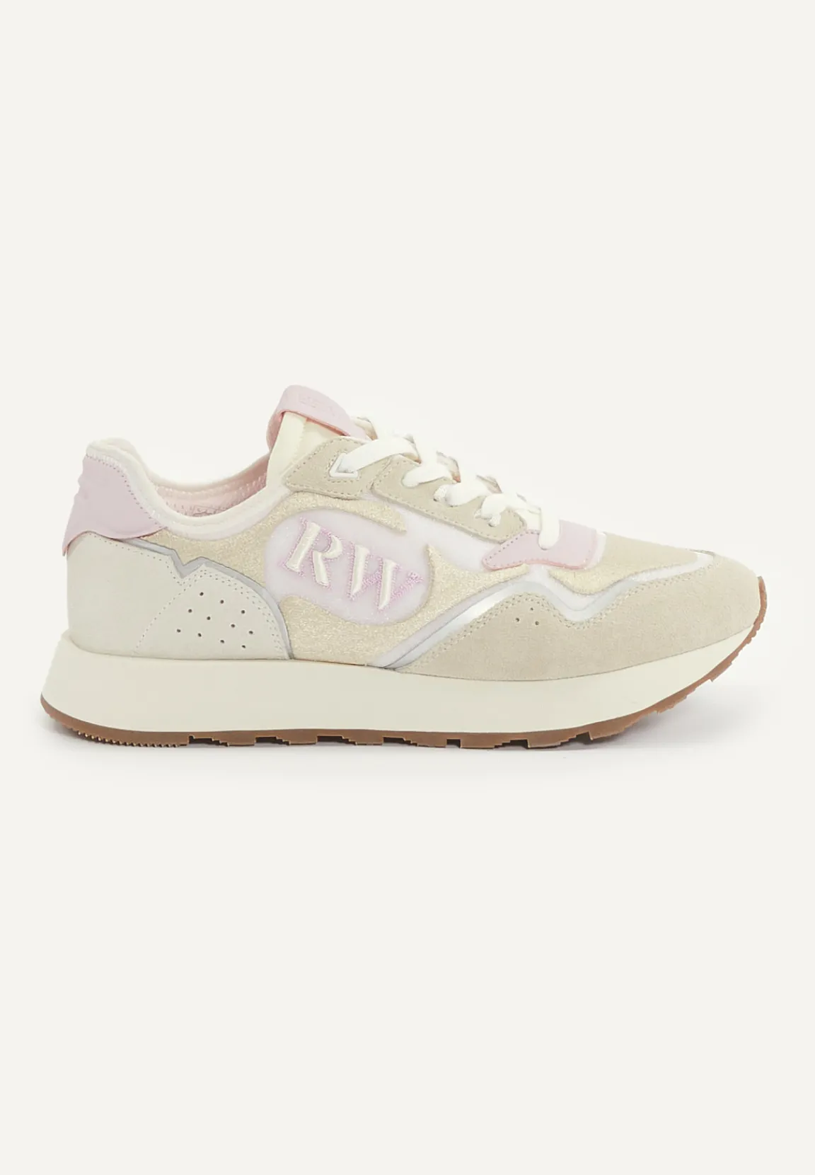 Outlet River Woods Lederen sneakers met veters beige -