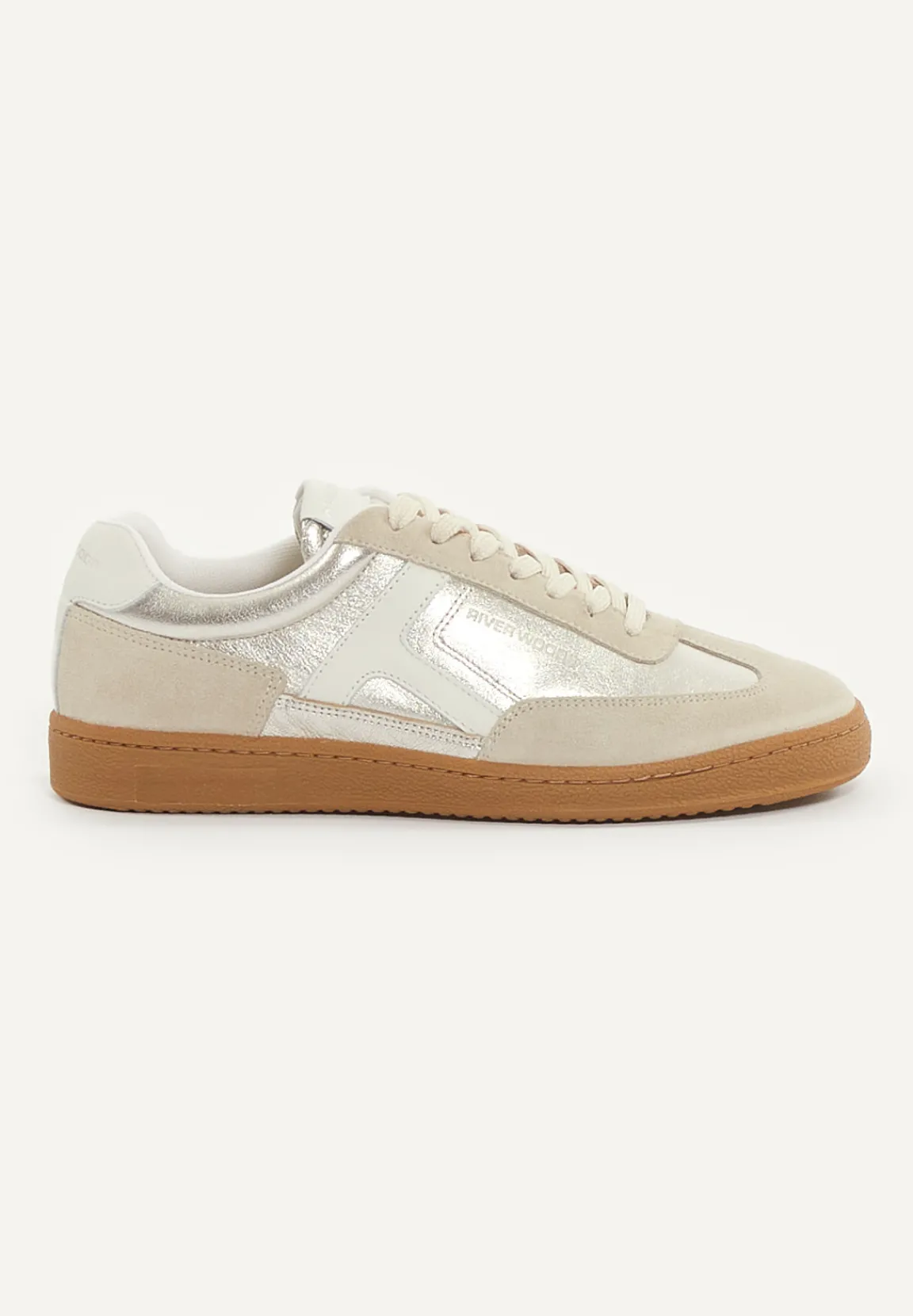 Online River Woods Lederen sneakers met veters beige -