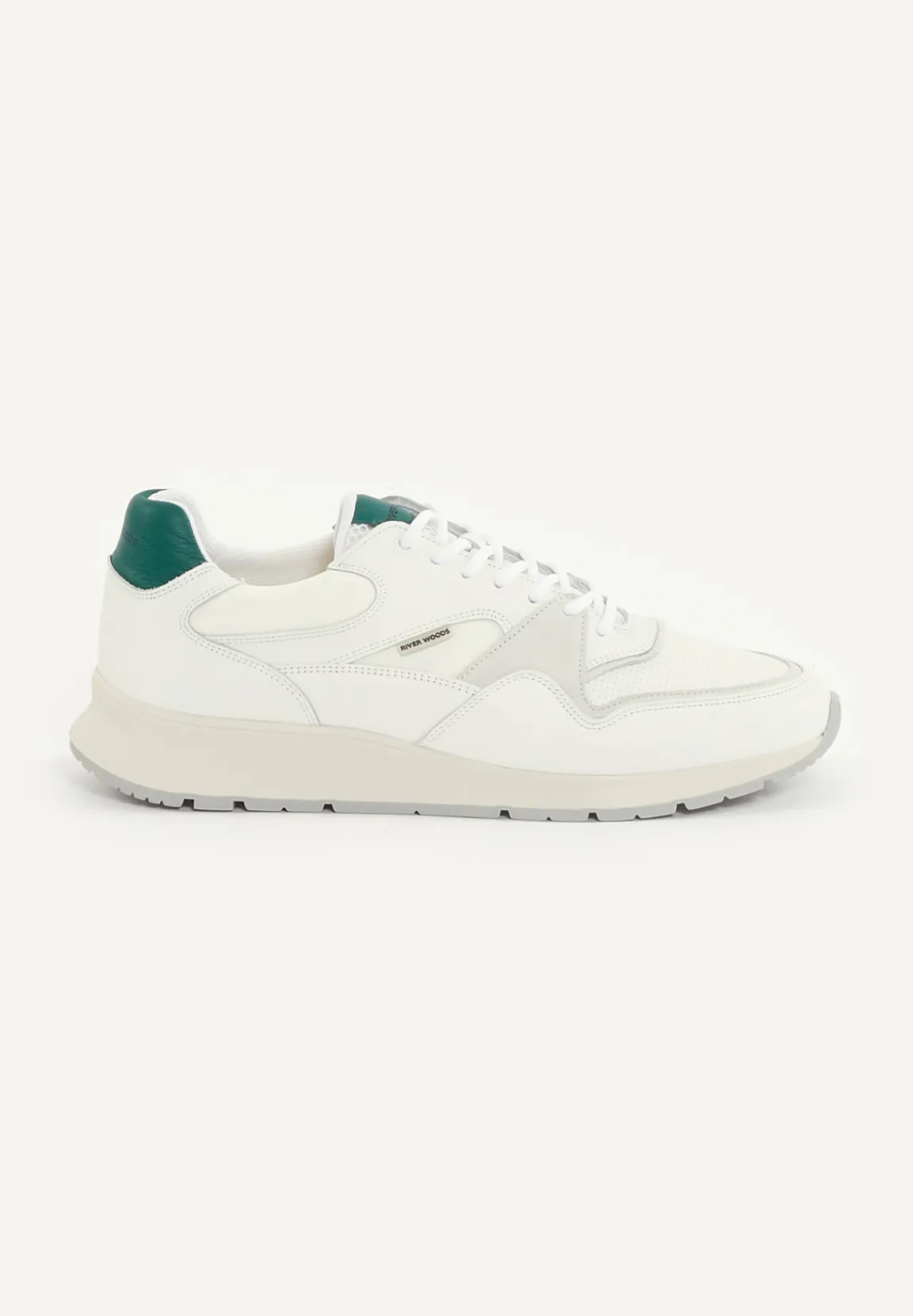 Online River Woods Lederen sneakers met veters wit -