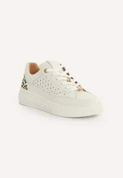 Fashion River Woods Lederen sneakers met veters écru -
