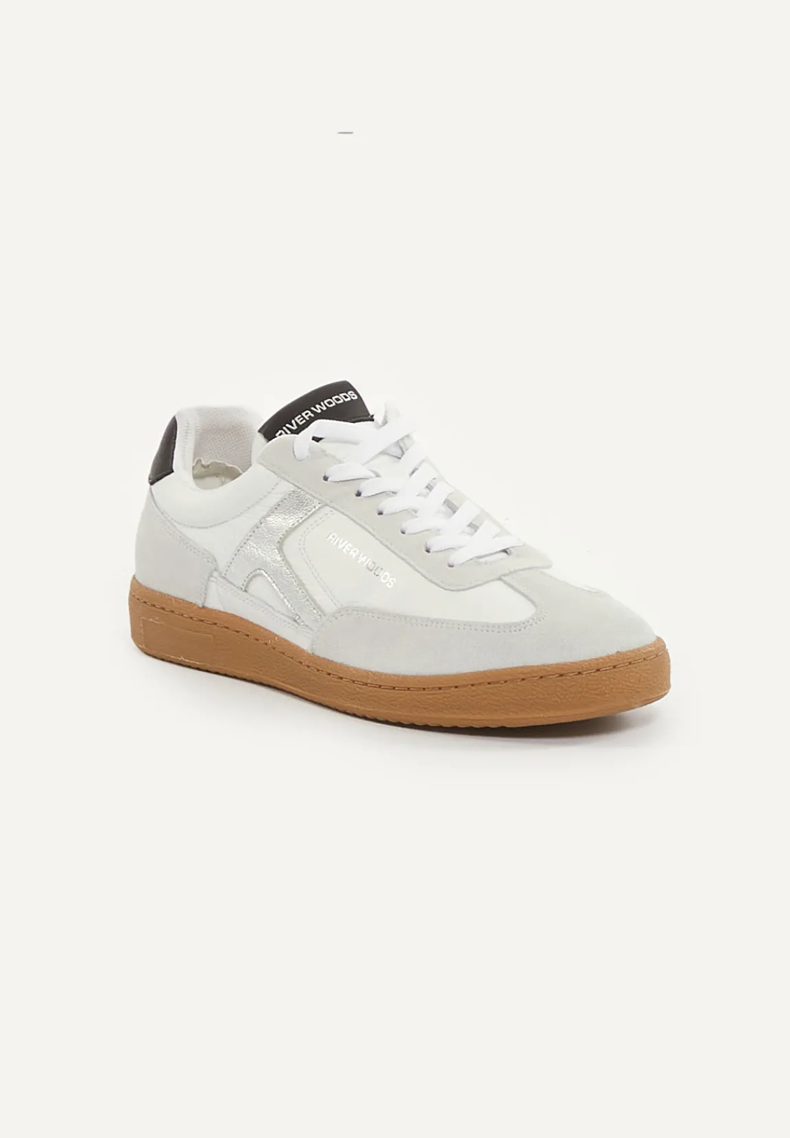Discount River Woods Lederen sneakers met veters écru -