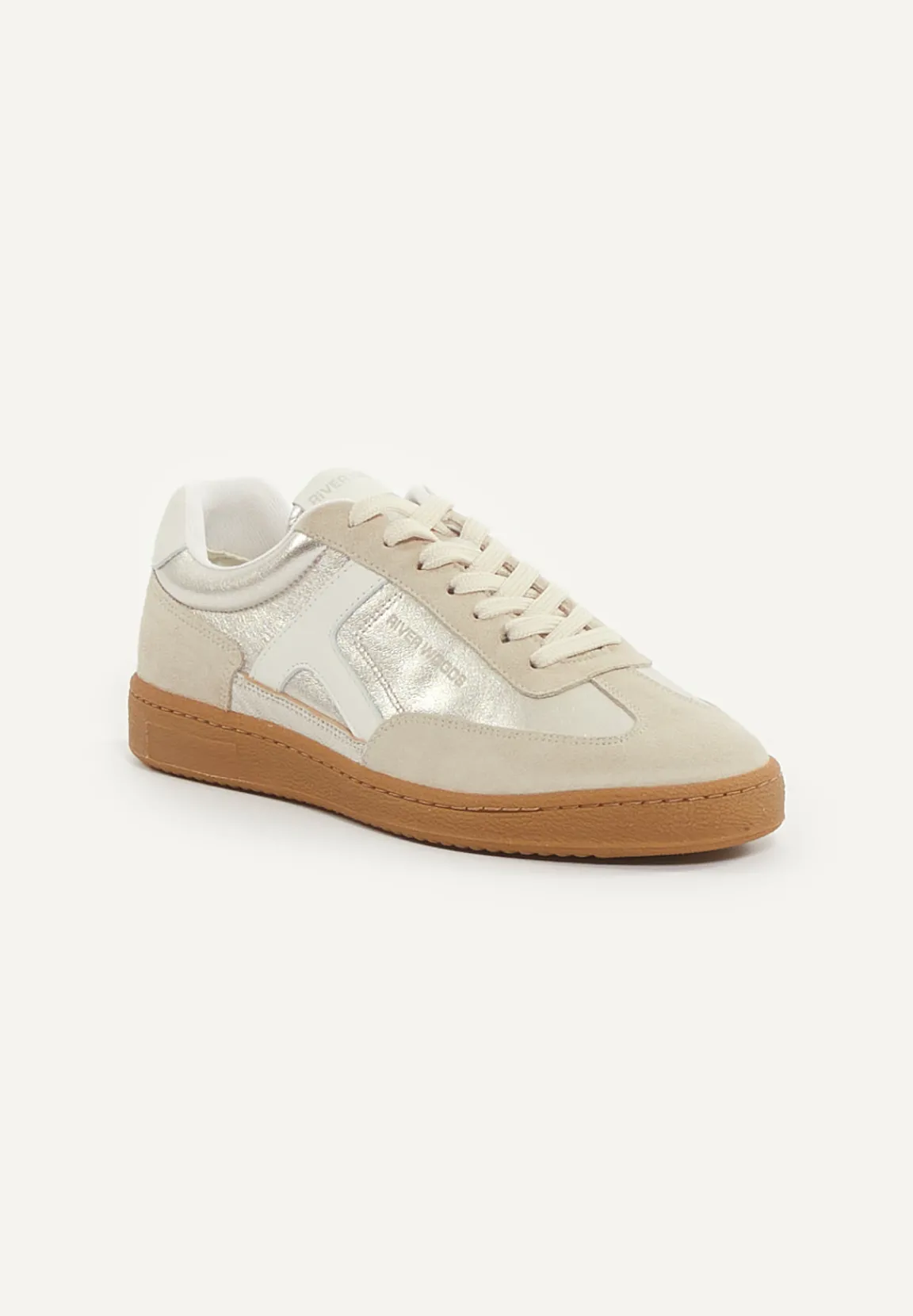 Online River Woods Lederen sneakers met veters beige -