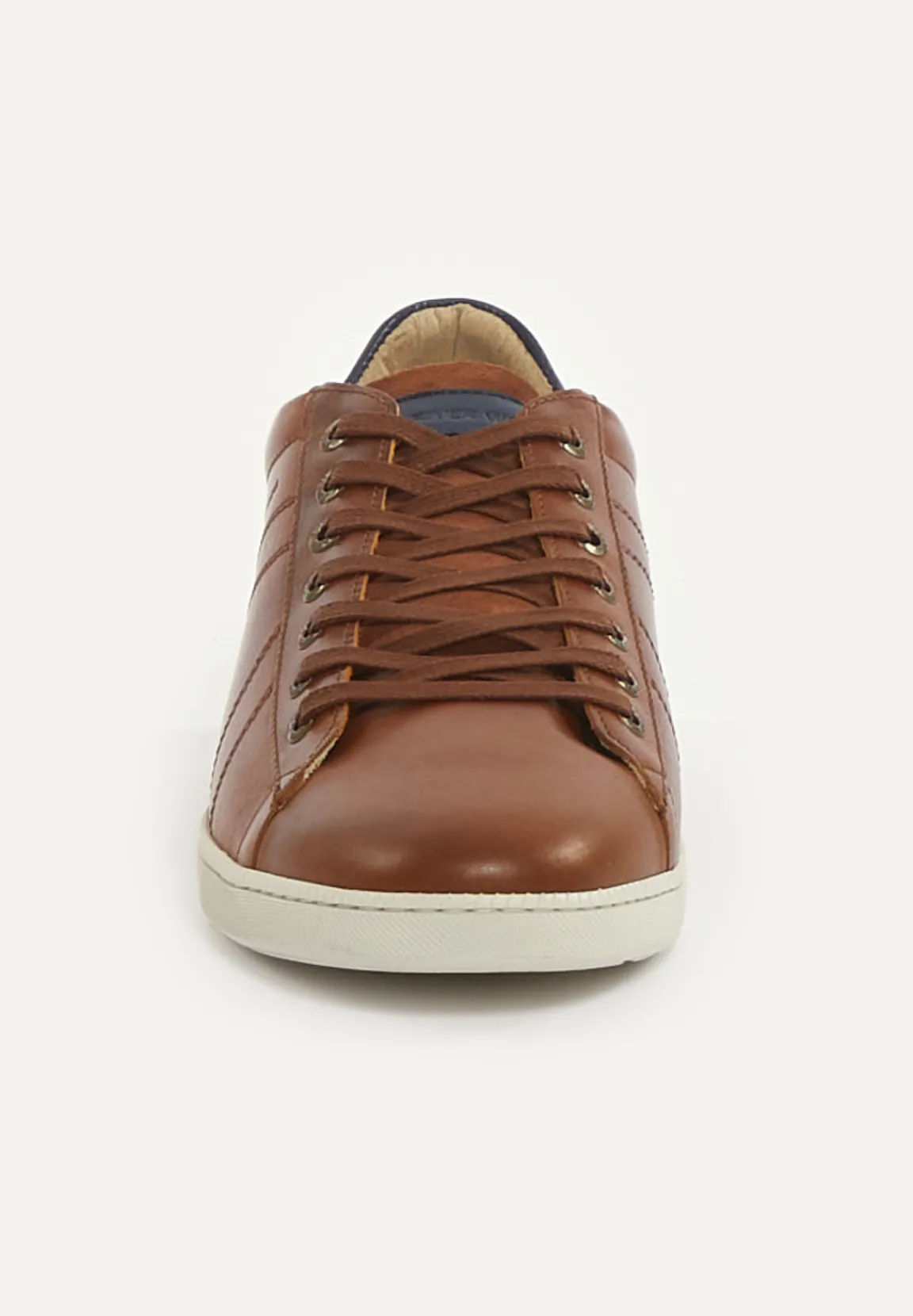 Best River Woods Lederen sneakers met veters bruin -