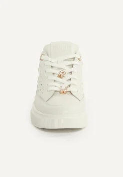 Fashion River Woods Lederen sneakers met veters écru -