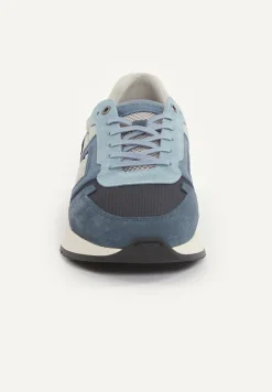 Best River Woods Lederen sneakers met veters blauw -