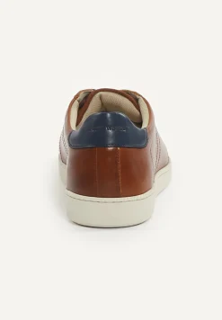 Best River Woods Lederen sneakers met veters bruin -