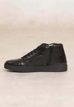 Outlet River Woods Lederen sneakers met veters zwart -