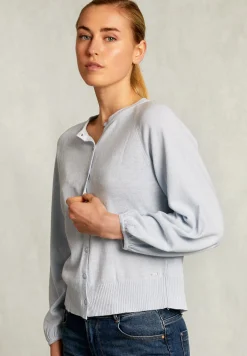 Discount River Woods Lichtblauwe cardigan met knopen -