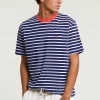 Fashion River Woods Loose fit gestreepte T-shirt blauw/wit -
