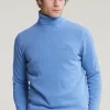 Hot River Woods Loose fit wol-kasjmier rolkraag trui sky mix -