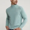 Hot River Woods Loose fit wol-kasjmier rolkraag trui cape green mix -
