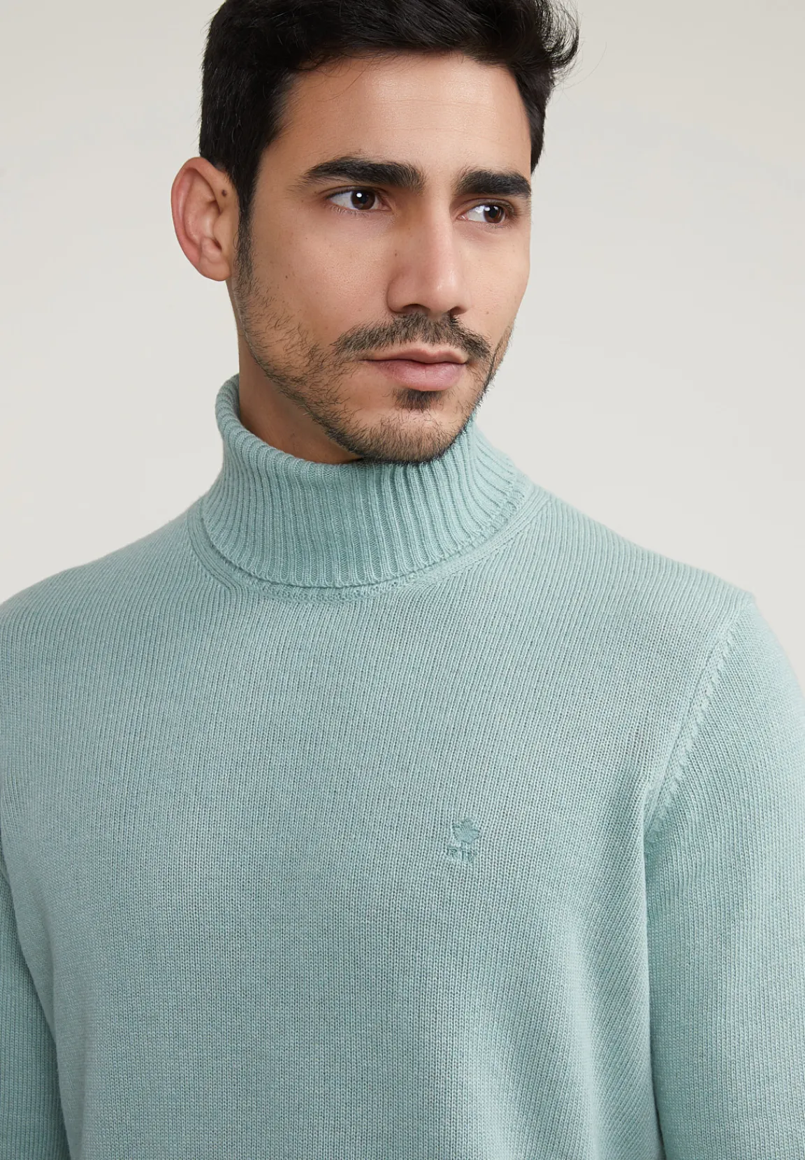 Hot River Woods Loose fit wol-kasjmier rolkraag trui cape green mix -