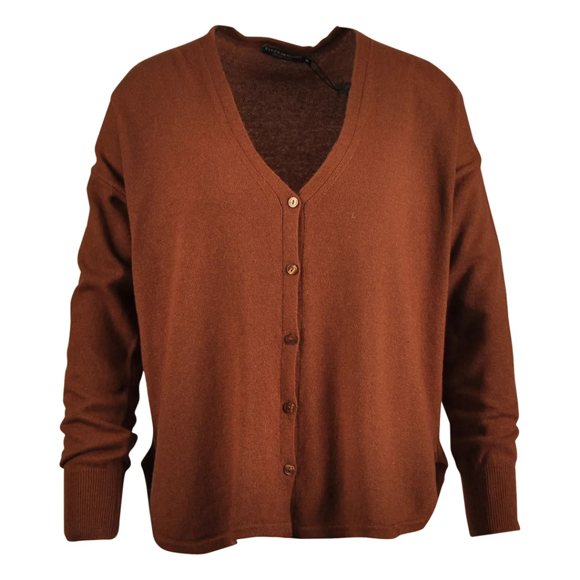 Outlet River Woods Loszittende cardigan met V-hals in bruin -