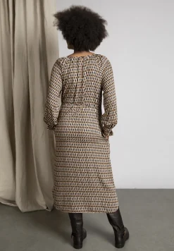 Hot River Woods Loszittende jurk in viscose in bruin -