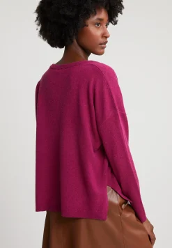 Outlet River Woods Magenta basic V-hals trui lange mouwen -