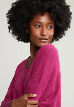 Outlet River Woods Magenta basic V-hals trui lange mouwen -