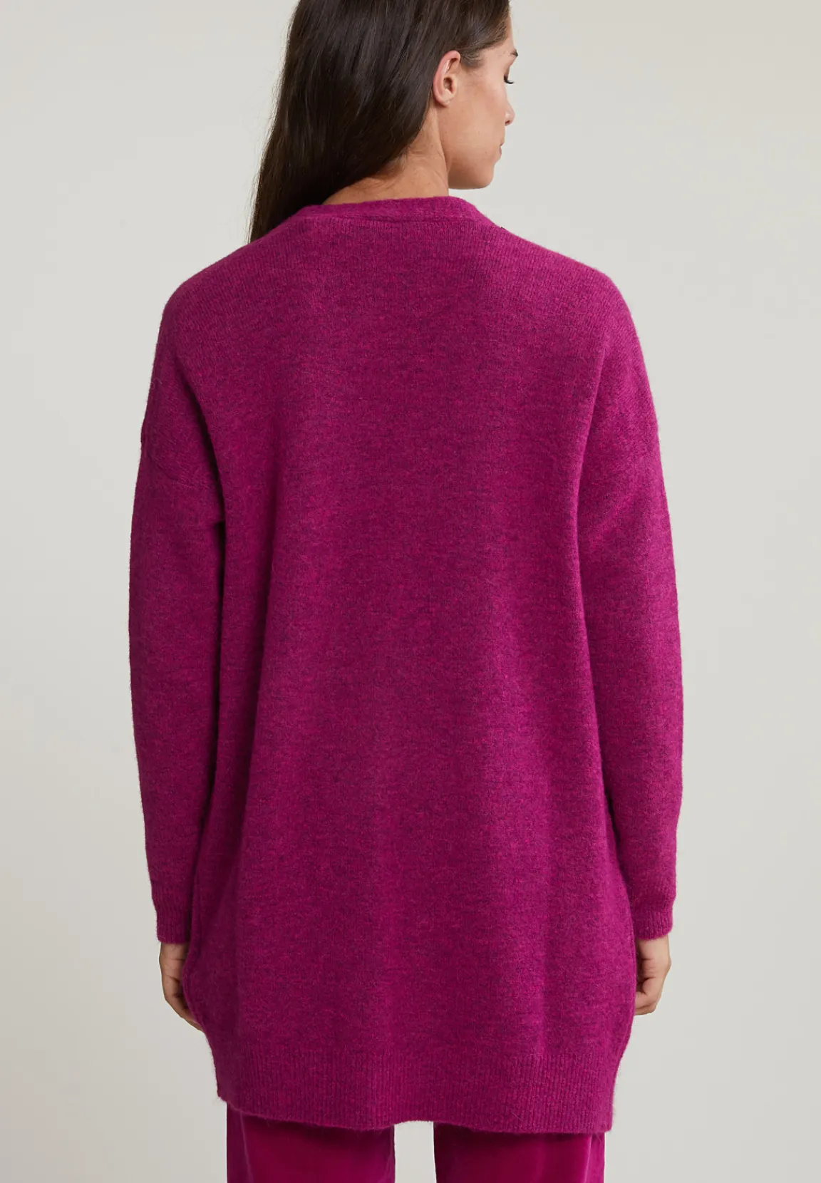 Online River Woods Magenta lange V-hals cardigan lange mouwen -