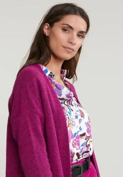 Online River Woods Magenta lange V-hals cardigan lange mouwen -