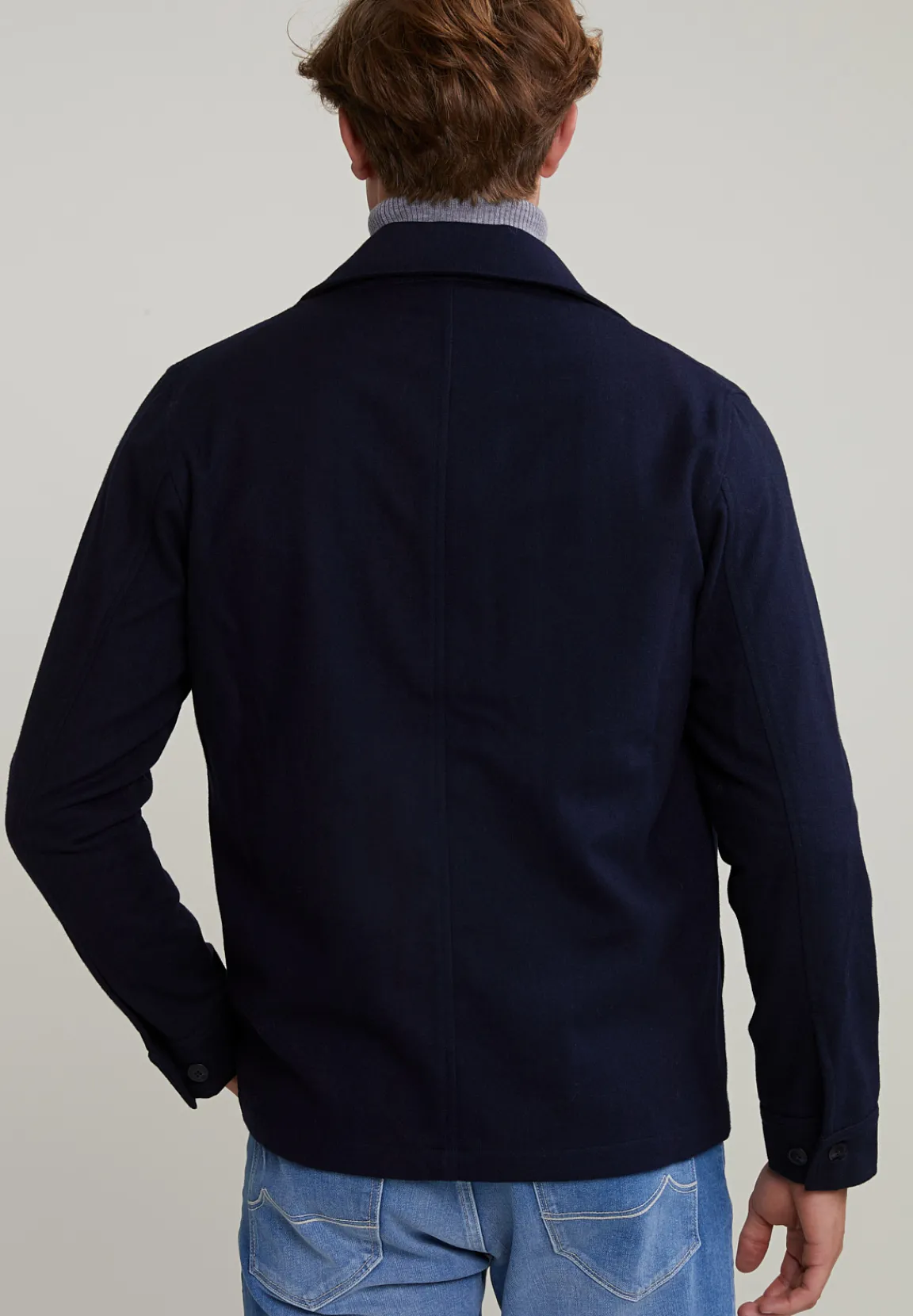 Fashion River Woods Mantel met knopen opgestikte zakken navy -