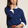 Hot River Woods Merinotrui rond hals blauw -