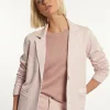 Fashion River Woods Molleton effen blazer lange mouwen roze -