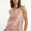 Outlet River Woods Mouwloze top ronde hals roze -