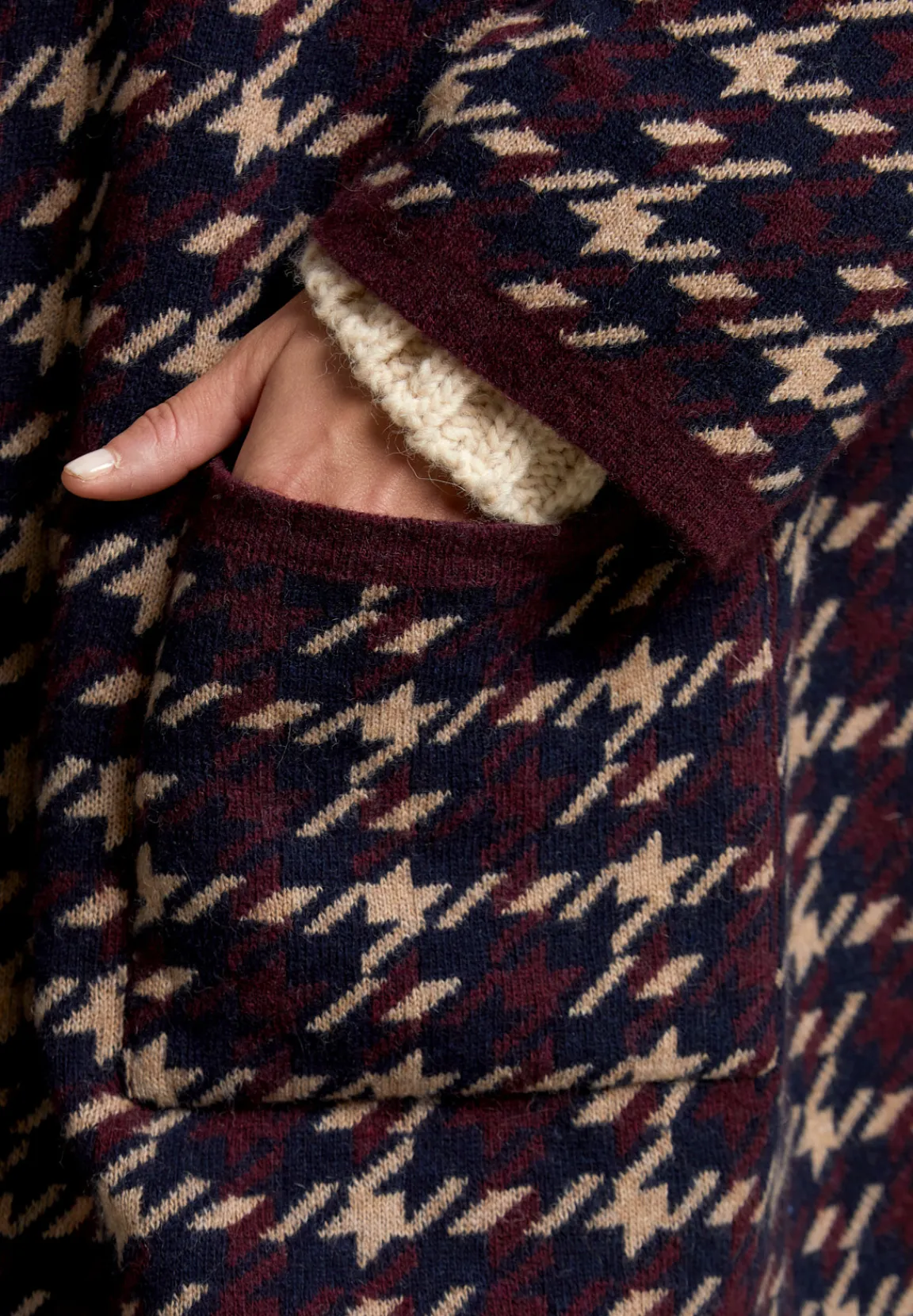 Sale River Woods Multi cardigan in pied de poule -