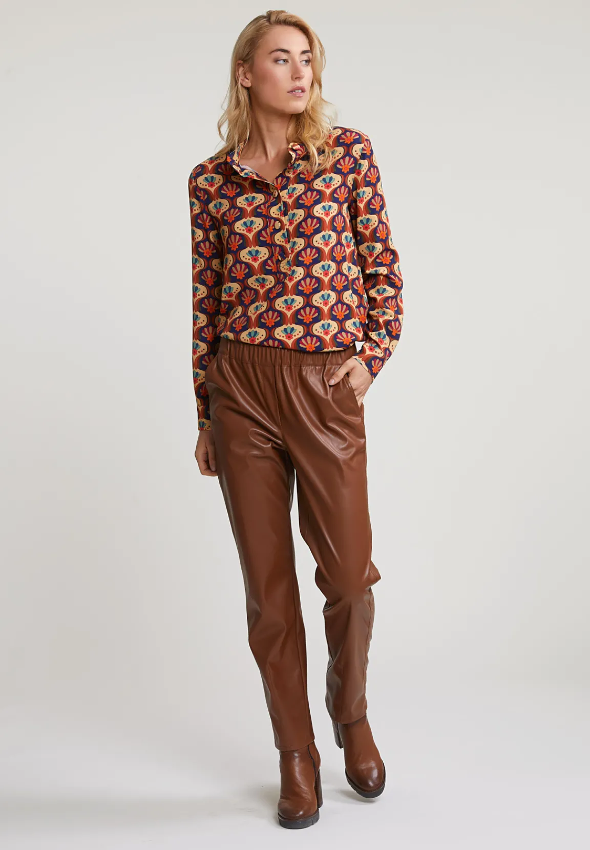 New River Woods Multi fantasie blouse lange mouwen -