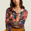 Outlet River Woods Multi fantasie V-hals blouse -