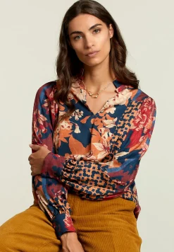 Outlet River Woods Multi fantasie V-hals blouse -