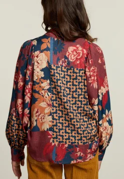 Outlet River Woods Multi fantasie V-hals blouse -