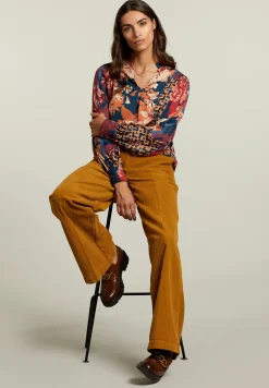 Outlet River Woods Multi fantasie V-hals blouse -