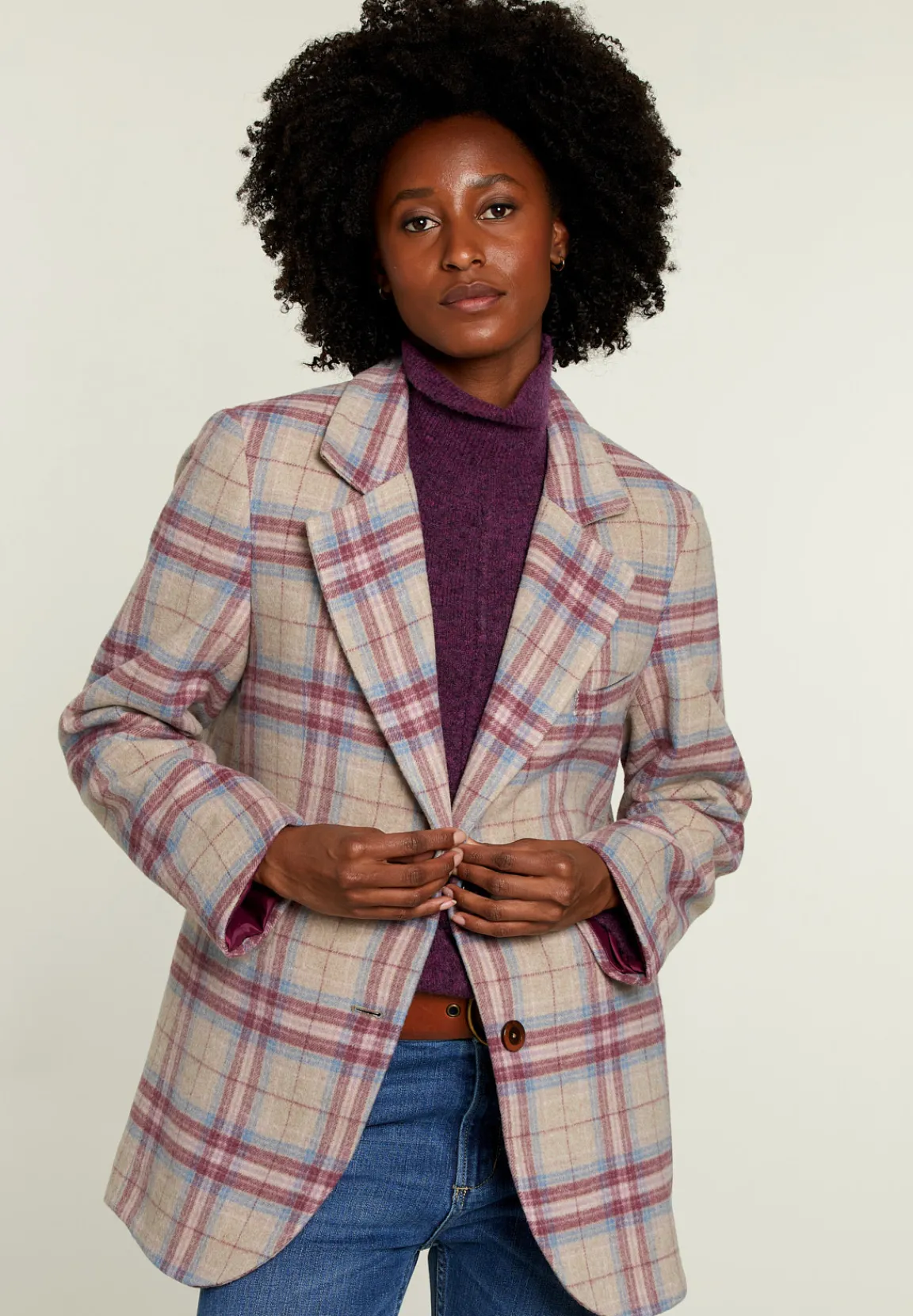 Outlet River Woods Multi geruite aansluitende blazer -