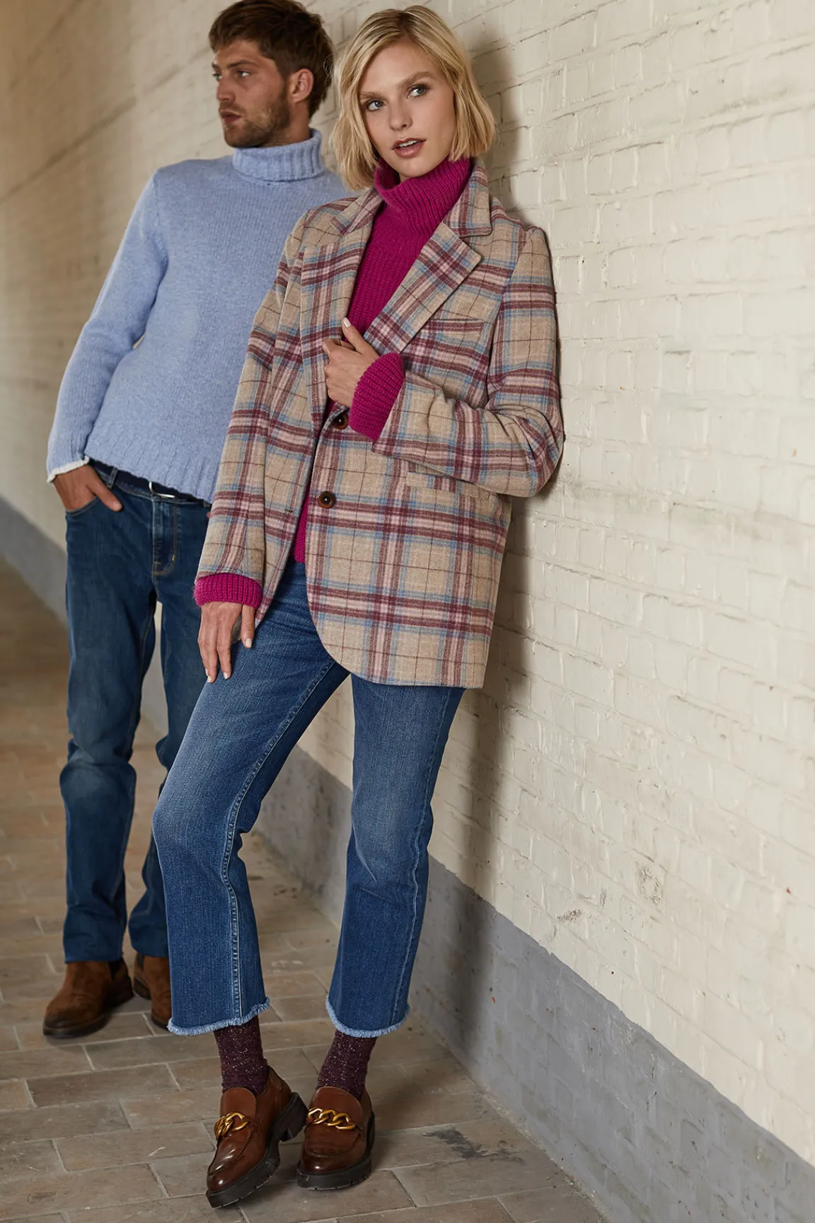 Outlet River Woods Multi geruite aansluitende blazer -