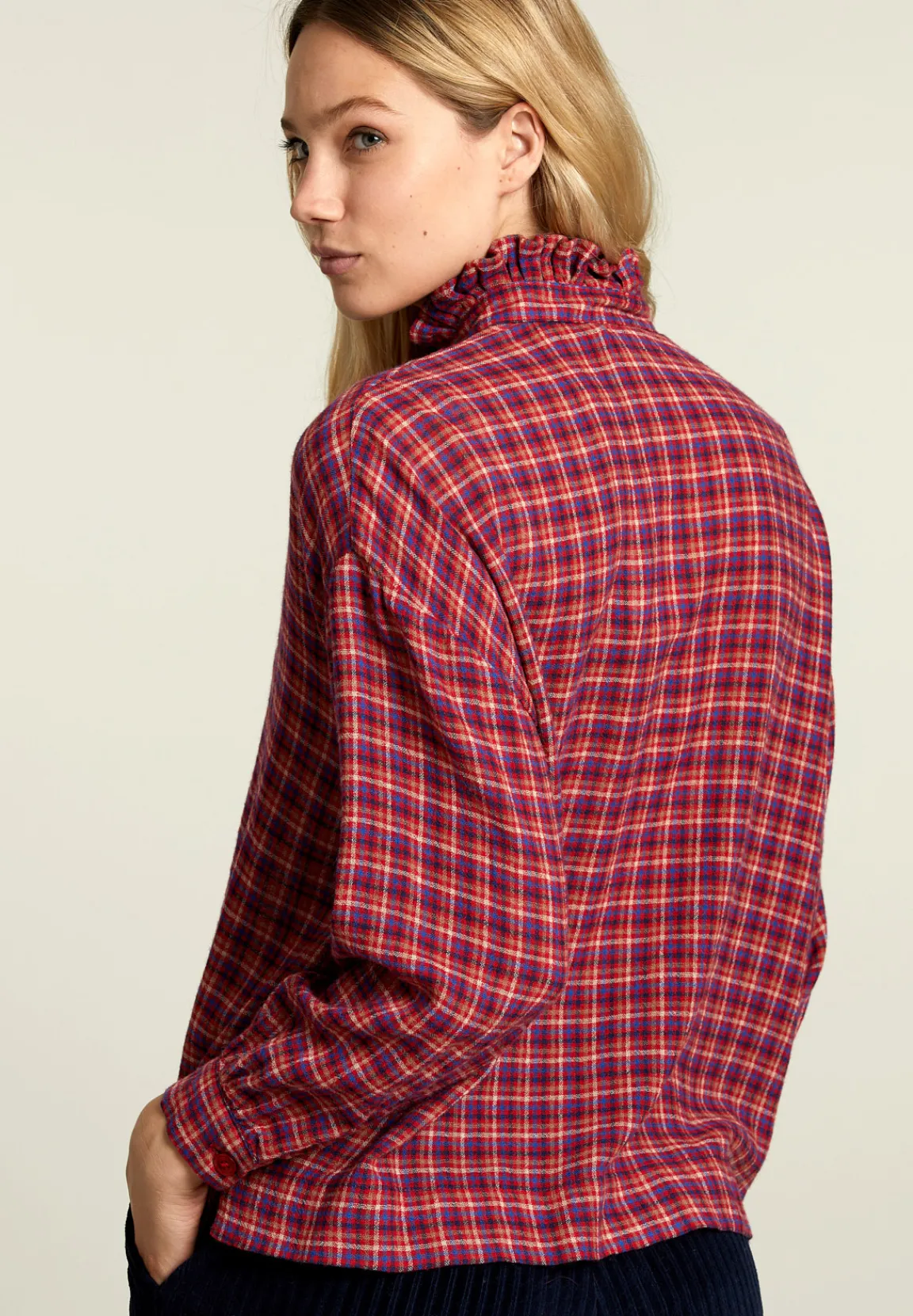 Hot River Woods Multi geruite blouse -