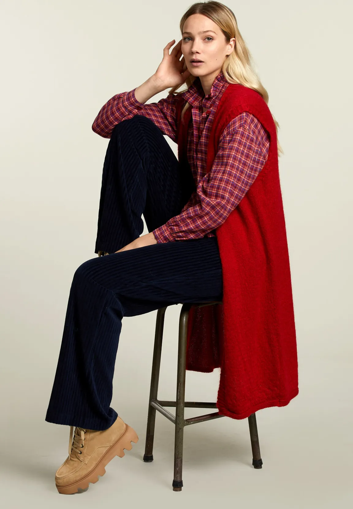 Hot River Woods Multi geruite blouse -