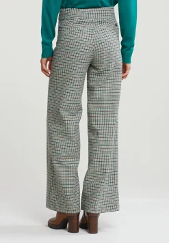 Clearance River Woods Multi geruite broek wijde pijpen -