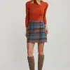 Clearance River Woods Multi geruite korte rok met knopen -