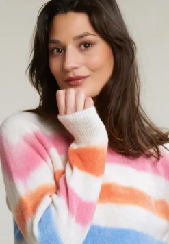 Online River Woods Multi gestreepte alpaca-zuivere scheerwol trui -
