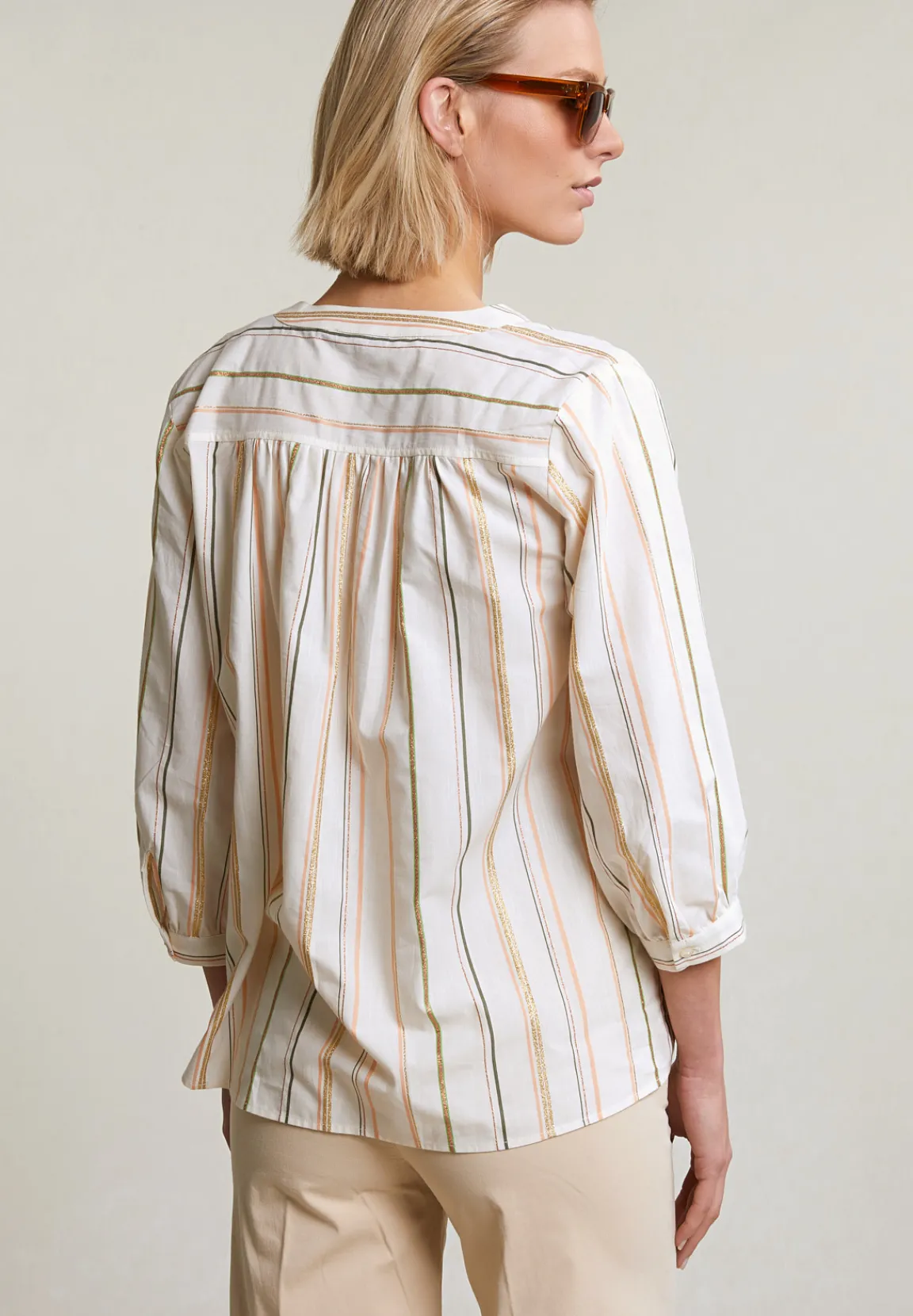 Outlet River Woods Multi gestreepte blouse 3/4 mouwen -