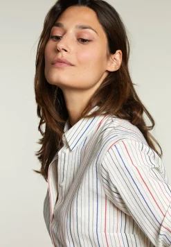 New River Woods Multi gestreepte blouse met knopen -