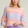 Best River Woods Multi gestreepte trui ronde hals -