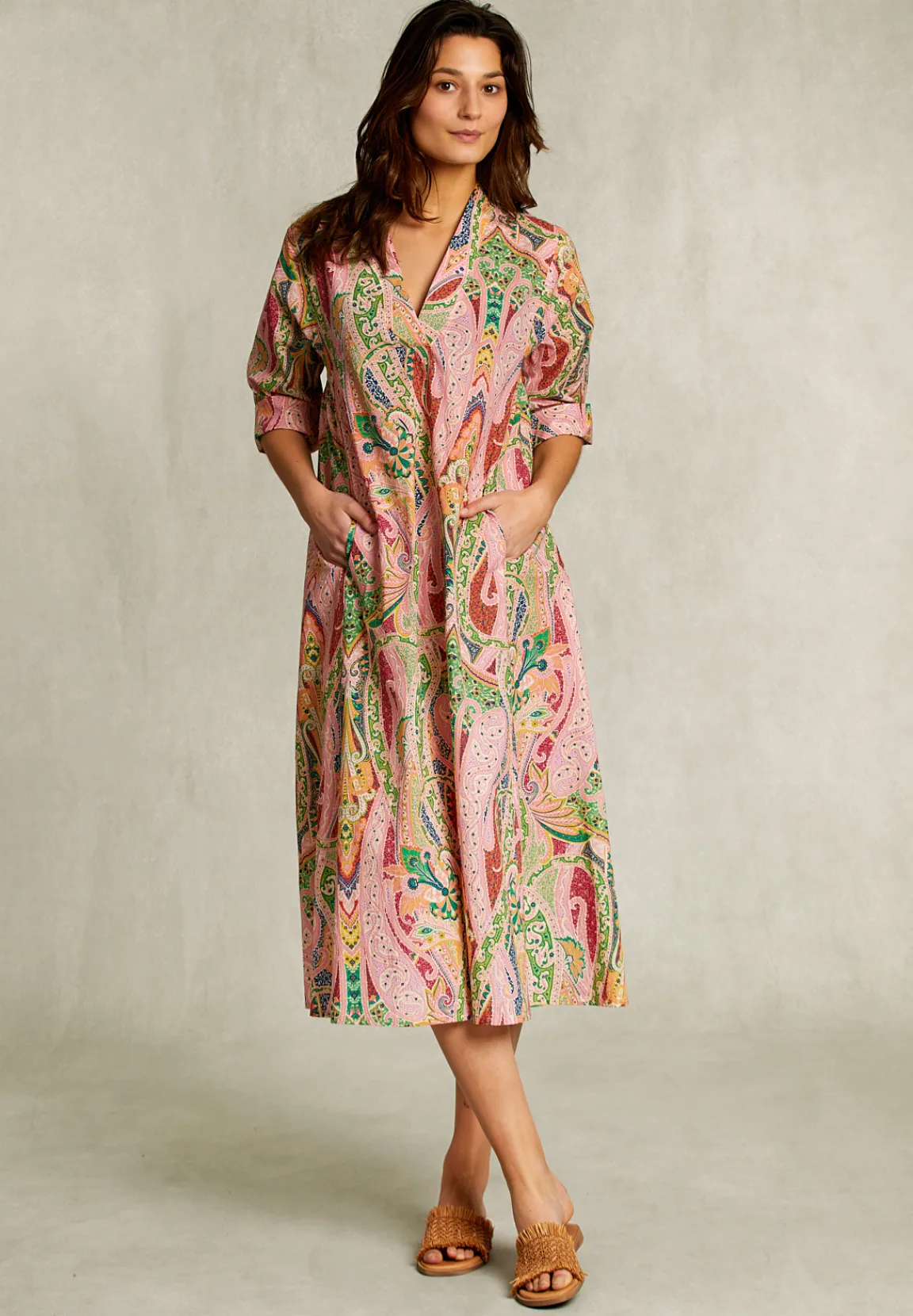 Fashion River Woods Multi paisleyprint V-hals jurk -