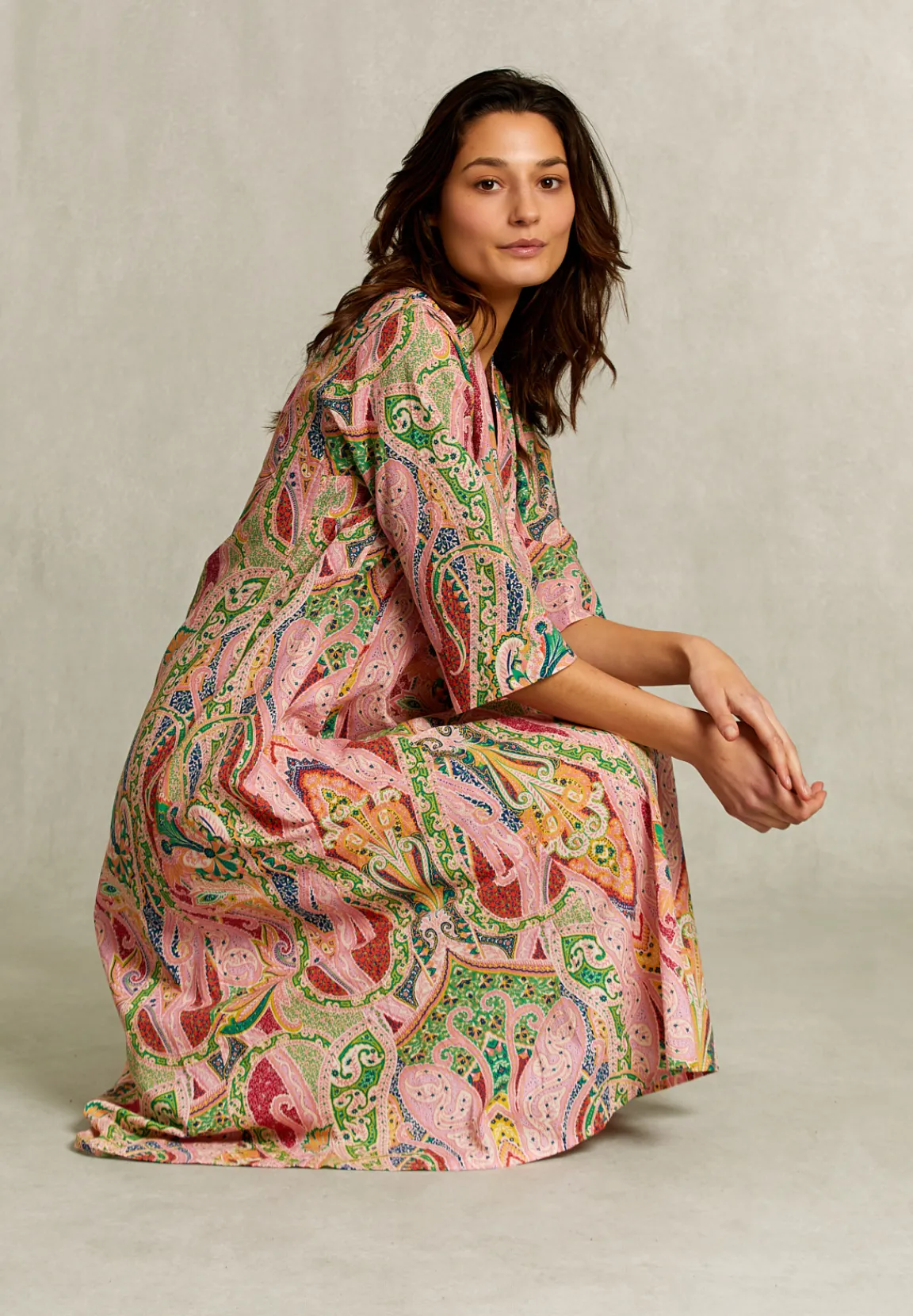 Fashion River Woods Multi paisleyprint V-hals jurk -