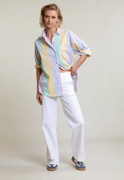 Outlet River Woods Multi wijde geknoopte gestreepte blouse -