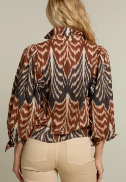 Hot River Woods Multicolor blouse met pofmouwen -